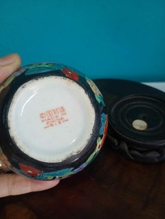 Antigo vaso / potiche com tampa em porcelana chinesa - loja online