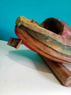 Imagem do Escultura em madeira esculpida a mão - Barco