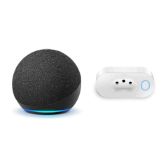 Kit- Alexa Echo Dot 4 Preta + Smart Tomada Inteligente Wifi