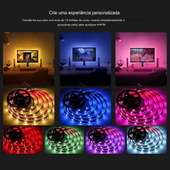 KIT Fita de LED Inteligente Compativel com Alexa e Google RGB USB 5M - ESFERAZUL DIGITAL