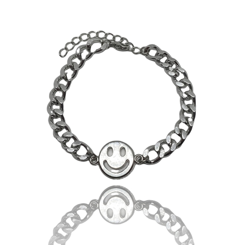 pulseira smile cromada