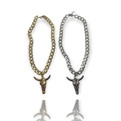 Colar Cromado Baphomet