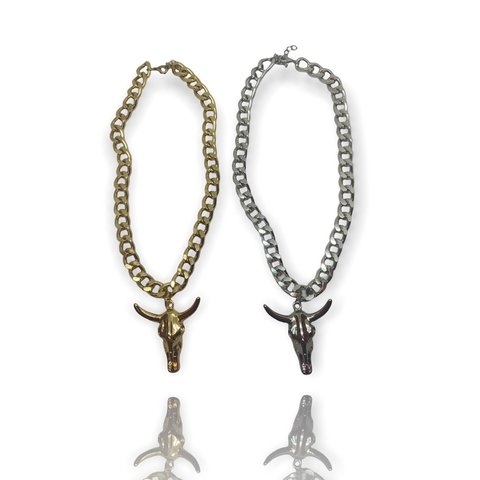 Colar Cromado Baphomet