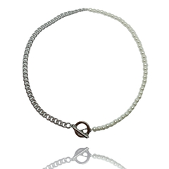 Colar pearl silver