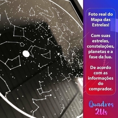 MAPA DAS ESTRELAS + CERTIFICADO - MOLDURA+VIDRO - Quadros2Us