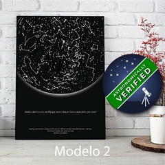 MAPA DAS ESTRELAS + CERTIFICADO - MOLDURA+VIDRO - comprar online