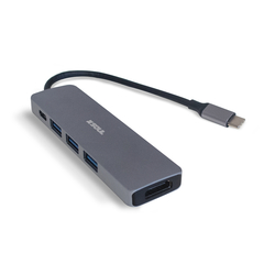 PUERTO HUB MULTIMEDIA TIPO C A HDMI 4K/PD/USBX3 - 5 en 1 Adaptador Mac Apple