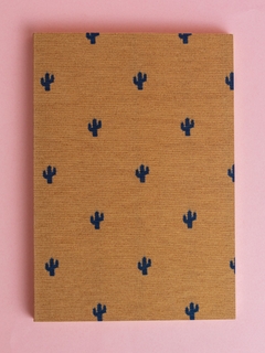 Sketchbook capa flex em tecido - Cacto