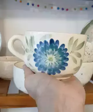 Taza flor azul - comprar online