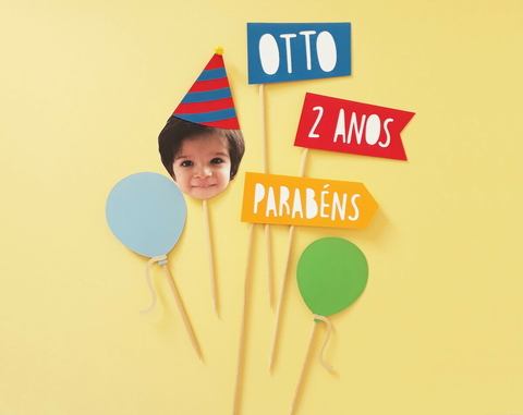 Topo de Bolo Colorido