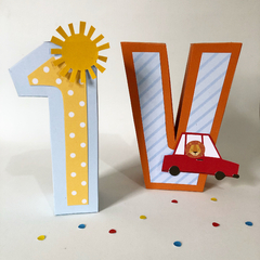 Letras 3D Carrinhos