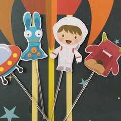 Toppers de doce Astronauta - 10 Unidades