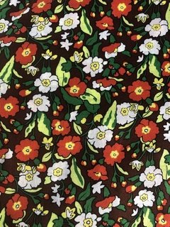Jimbei Floral - fundo marrom - comprar online