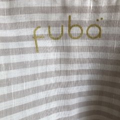 Kimono Curto Linho Listras Bege e Branco na internet