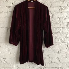 Kimono Curto de Veludo Vinho