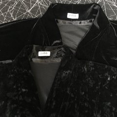 Kimono Curto de Veludo Amassado Preto na internet