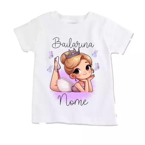 Camiseta bailarina princesa personalizada com nome 1112 - comprar online
