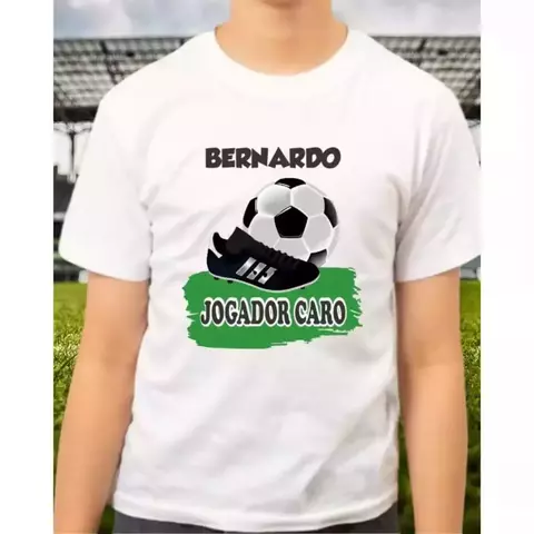 Camisa Personalizada Infantil Jogador Caro Bola e Chuteira com Nome - comprar online