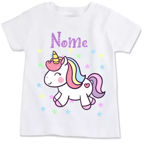 Camiseta personalizada infantil tema unicórnio com nome - comprar online