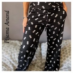 PIJAMA PALAZZO ♥ Negro Ananá manga corta ♥ en internet