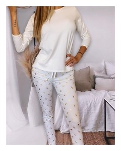 PIJAMA BABUCHA ♥ Modelo Blanco Rayos