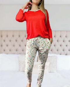 PIJAMA SOFT ♥ Modelo Arco Iris Rojo