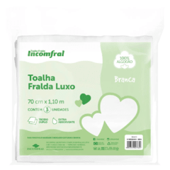 PACOTE TOALHA FRALDA BRANCA LUXO - Ref: 01003305010006