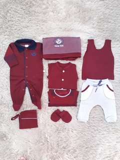 SAÍDA DE MATERNIDADE MASCULINA VINHO - Ref: 3590
