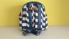 MOCHILA LISTRADA AZUL MARINHO - Ref: 004 na internet