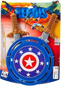 COLEÇÃO HERÓIS ESCUDO E ESPADA CAPITÃO AMÉRICA - Ref: 690R - comprar online