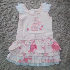VESTIDO SALMÃO ESTAMPADO PARAÍSO - Ref: 1968