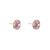Brinco redondo com safiras rosas e diamantes - comprar online