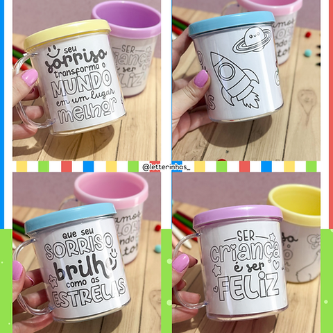 Caneca para colorir - Dia das crianças