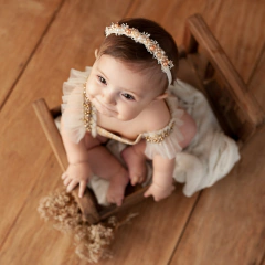 Headband pérolas com renda de algodão - comprar online