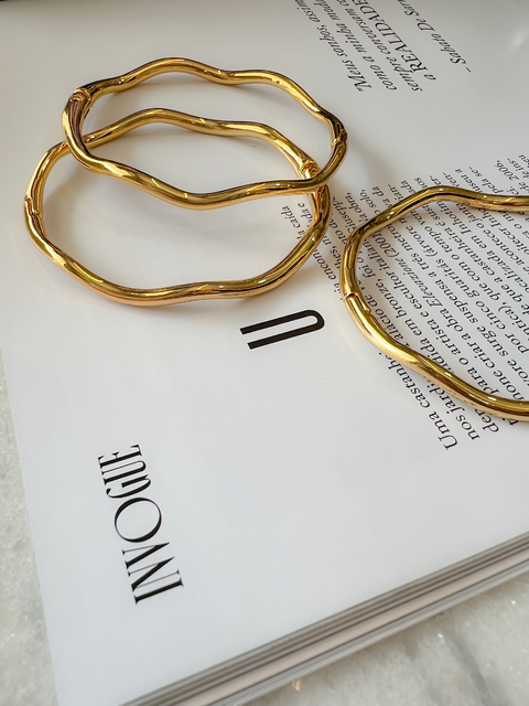 Bracelete Ondulado Banho em Ouro 18k - comprar online