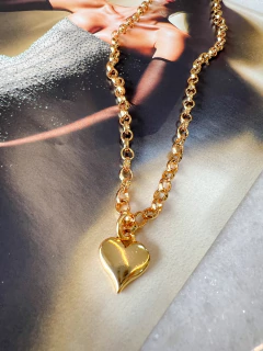 Colar Portuguesa com Coração Banhado em Ouro 18k - comprar online