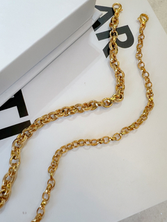 Pulseira Portuguesa Elos Grossos Banhado em Ouro 18k na internet