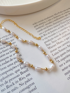 Pulseira Bolinhas e Pérolas Banhado em Ouro 18k - comprar online