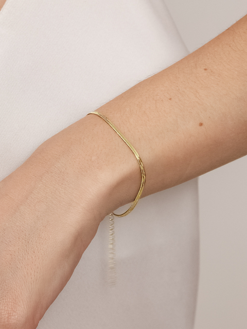 Pulseira Fita 17cm 2mm Banhada em Ouro 18k - comprar online