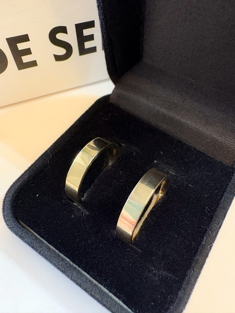 Aliança Reta Par Moeda Antiga Europeia - comprar online