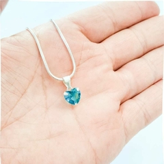 Dije cristal corazón S turqueza