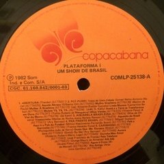 Vinilo Plataforma 1 Um Show De Brasil Lp Brasil 1982 en internet