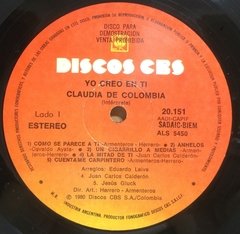 Vinilo Lp - Claudia De Colombia - Yo Creo En Ti 1980 Arg - tienda online