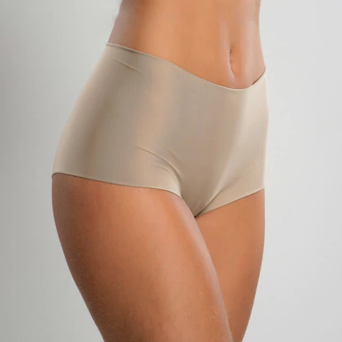 Calcinha estilo cueca shortinho sem costura chocolate