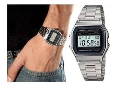 Relógio Casio Vintage Digital A158WA-1DF - Prata - Relojoaria Roma