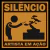 Placa "SILÊNCIO ARTISTA EM AÇÃO" 14 x 14cm com Suporte