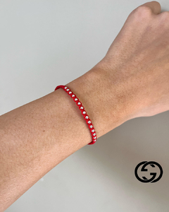 Pulsera Cordón Rojo con Bolitas de 3.5 mm - comprar online