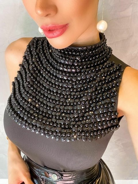 BODY BLACK GLAMOUR COM MAXI PEDRARIAS - 0093