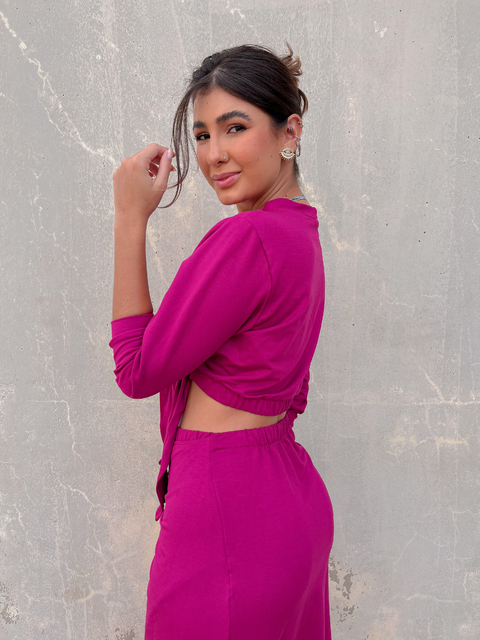 cropped moletinho celina fúcsia