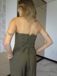 Imagem do Blusa corset risca de giz - Verde